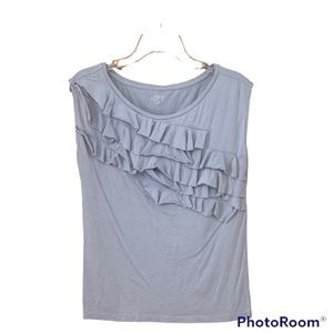 Loft Petites MP sleeveless blouse ruffles